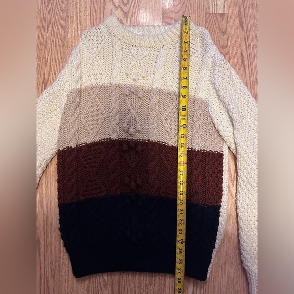 Bennington Heavy Weight Multicolored Chunky Knit Long Sleeve Sweater Size Small - Picture 7 of 8
